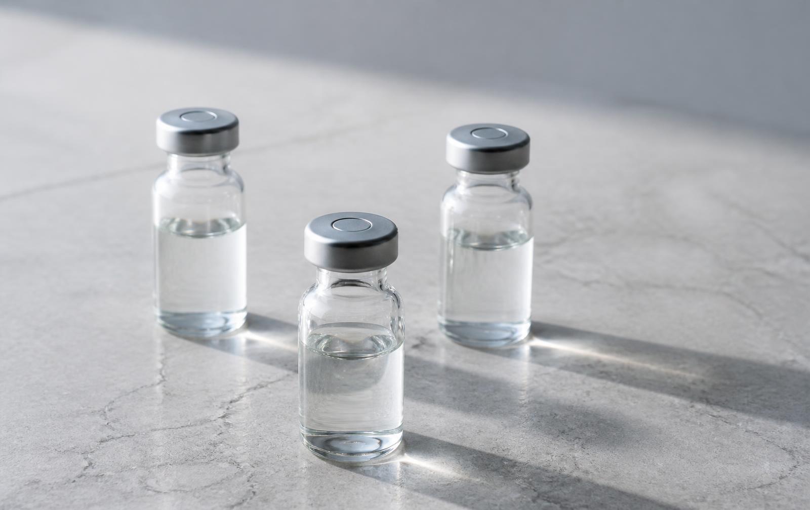 Unlabelled research vials. Every batch in a credible catalogue carries third-party analysis.